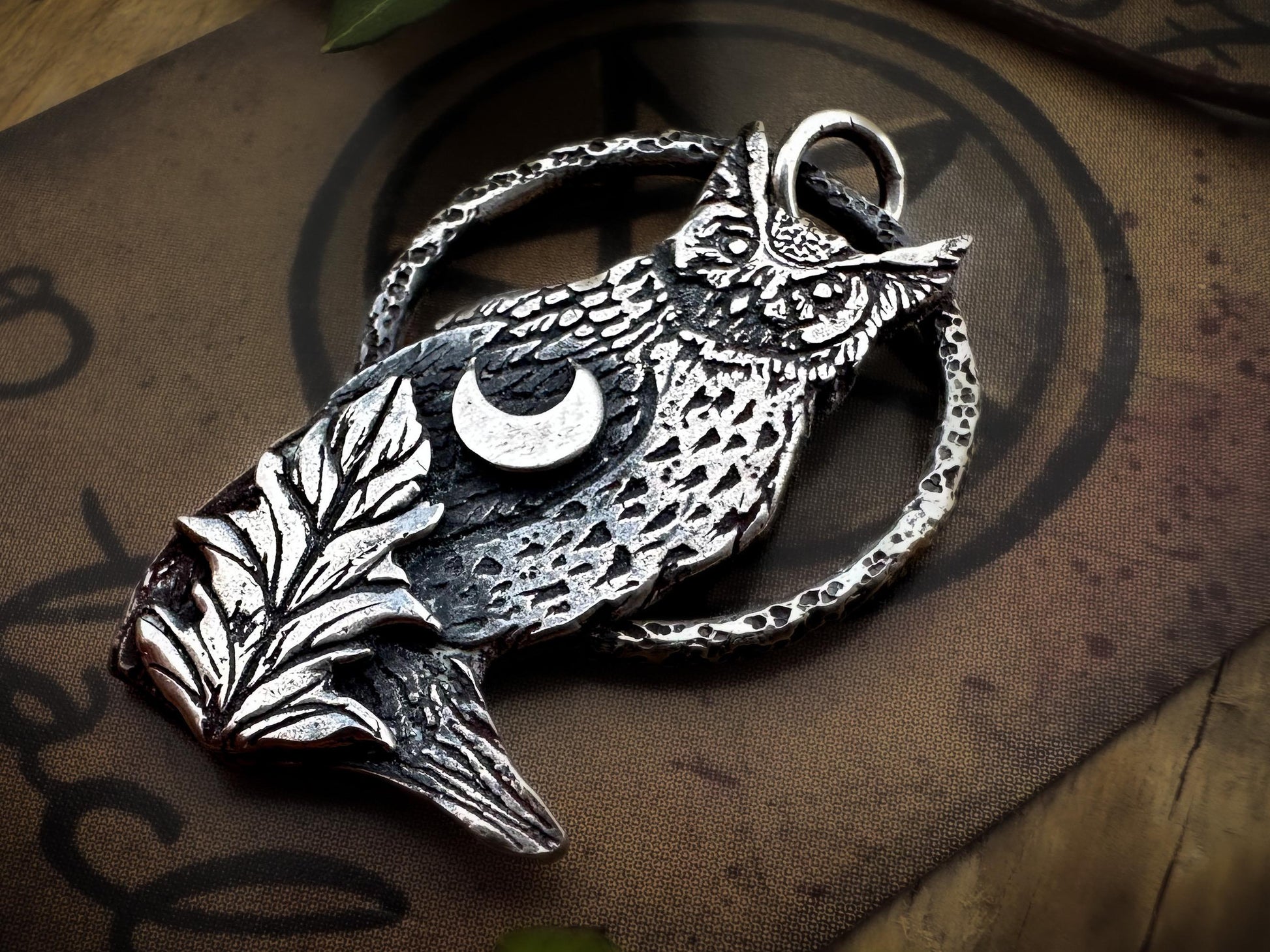 Horned owl, Little Familiars Collection by Jen Smith Silver Labyrinth Jewelry