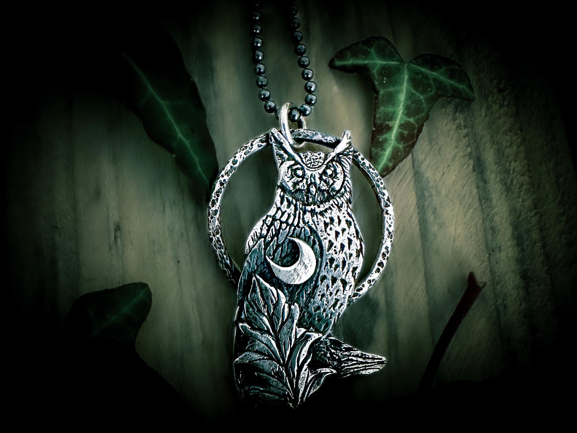 Horned Owl from The Little Familiars Coolection b y Jen Smith, Silver Labyrinth Jewely